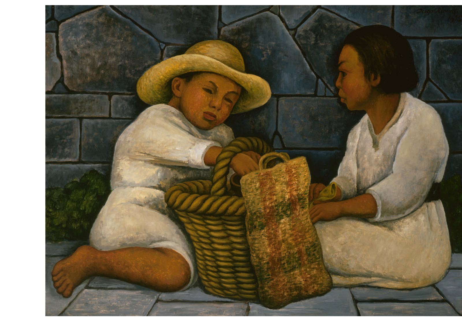 México - Diego Rivera - Niños almorzando,1935 - Óleo sobre Fibracel 60 × 80 cm