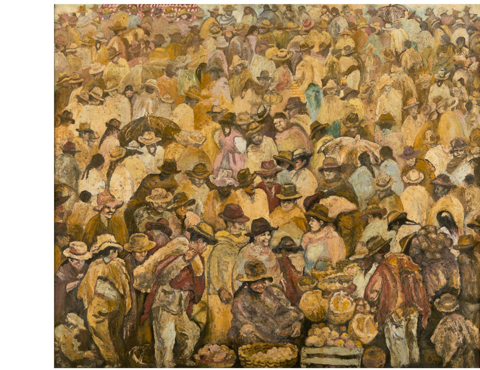 Colombia - Sophie Delliquadri - Mercado de Sogamoso,1970 - Óleo sobre yute 122 × 142 cm.