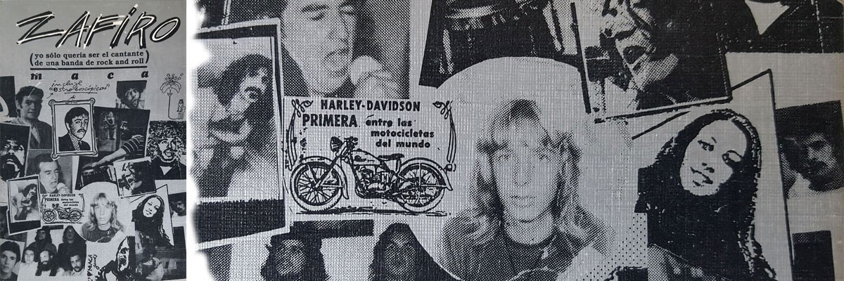 Novela de Gustavo Wojciechowski Maca: Zafiro (yo sólo quería ser el cantante de una banda de rock and roll) 1986. Editado en 1989.