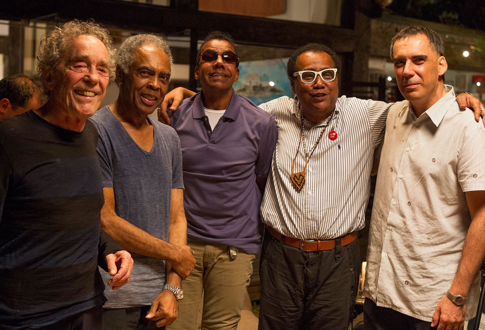 André Midani, Gilberto Gil, Jorge Ben, Arnaldo Antúnez