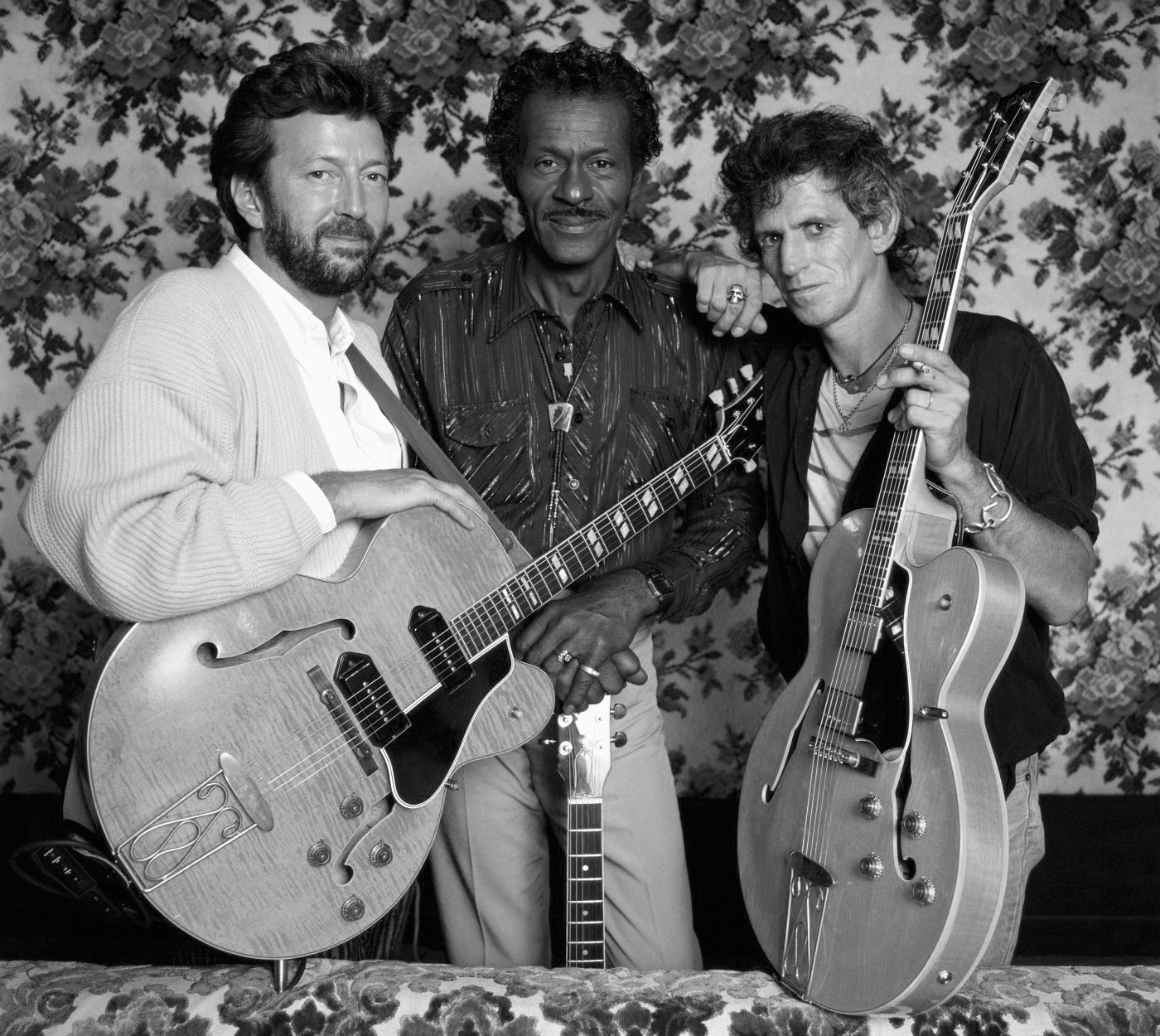 Eric Clapton, Chuck Berry, Keith Richards, 1986